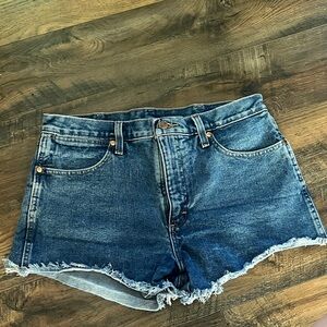 Wrangler Dark Blue Jean Shorts for Women